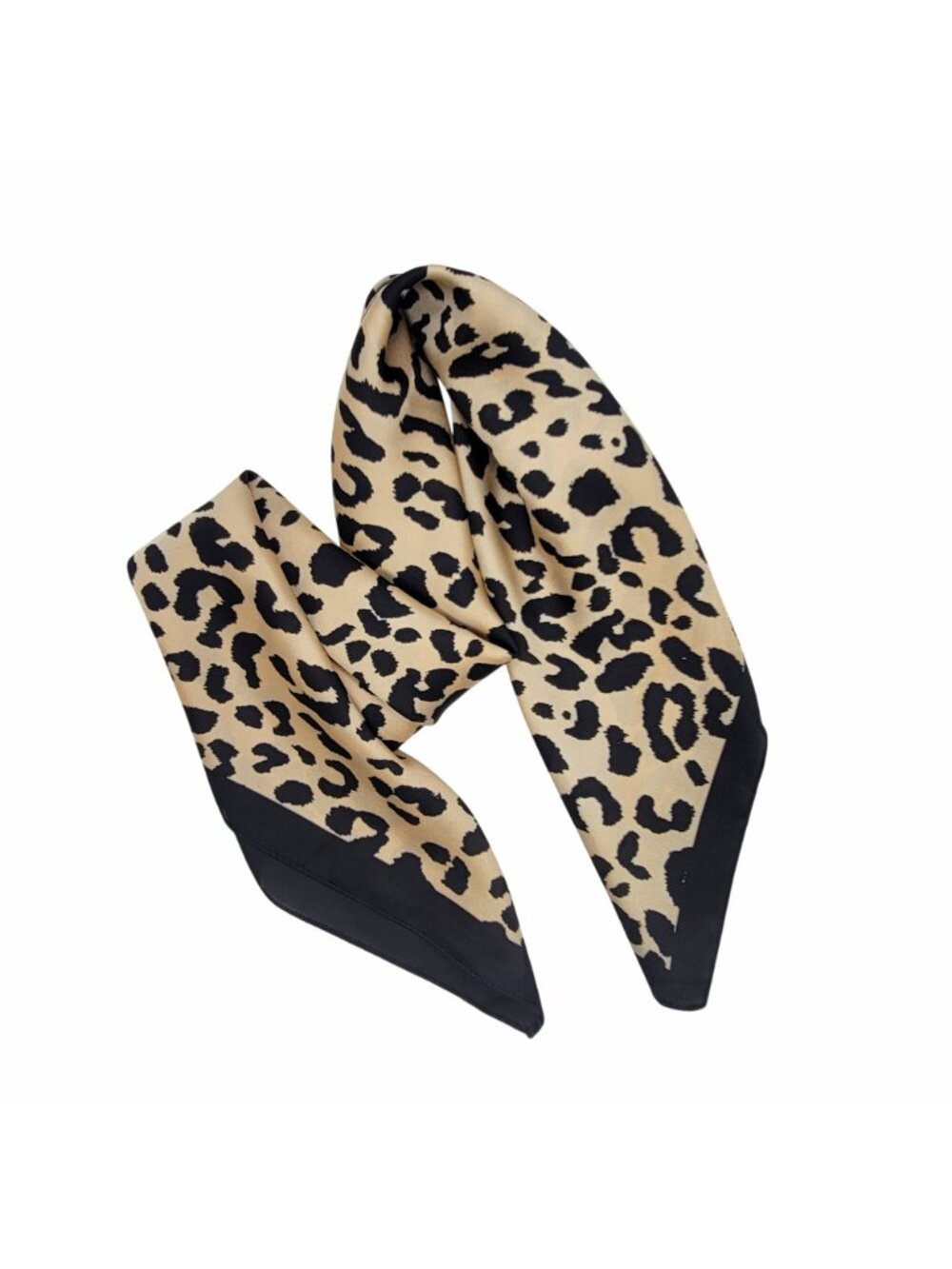 ✨Elegant Bandana Square Scarf Silky Satin Cheetah Print Leopard Head Neck New - Picture 4 of 6